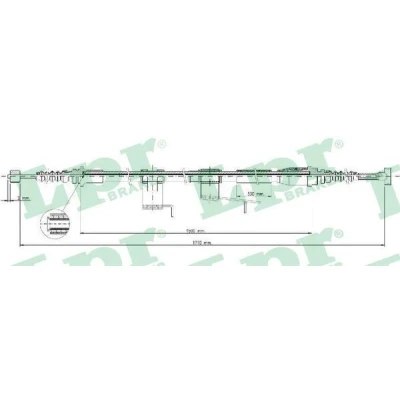 Bilde av LPR C0388B Bremsekabel 1715/1500 Skivebrems MAZDA: 626 V Sedan