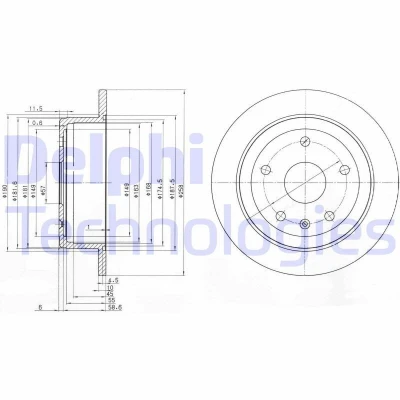 Bilde av DELPHI BG3554 Bremseskiver 258 10 5 fullt ut oljet ubehandlet uten hjullager, ABS sensorring