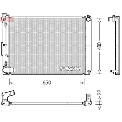 Bilde av DENSO DRM51012 Radiator 650 480 22 LEXUS: RX II