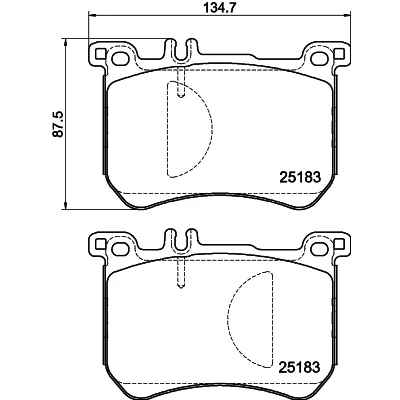 Bilde av HELLA 8DB 355 020 491 Bremseklosser klargjort for slitasjeindikator MERCEDES BENZ: SL Cabrio, S Klasse Sedan