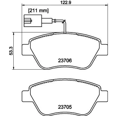 Bilde av MINTEX MDB3193 Bremseklosser med integrert slitasjevarselkontakt bremsecaliperskruer tilbehør FIAT: 500 Hatchback, Punto Evo Hatchback