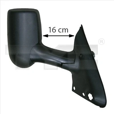 Bilde av Sidespeil Tyc 310 0180 venstre for manuell speiljustering, konveks, langspeilstang FORD: Transit Mk6 Van, Flatvogn lastebil/Chassis