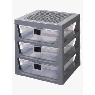 Bilde av LEGO Oppbevaringshylle 3 Skuffer, Dark Grey Esker