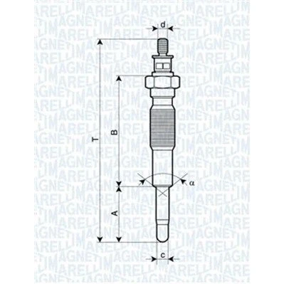 Bilde av MAGNETI MARELLI 062900063304 Glødeplugg 11V 10A M10X1,25 SUZUKI: Grand Vitara 1 SUV, FORD: Ranger Mk2, MAZDA: 626 III Stasjonsvogn, B Serie Pick up