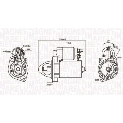 Bilde av MAGNETI MARELLI 063721075010 Starter 12 1,2 9 MERCEDES BENZ: C Klasse T modell, Sprinter 3 Van, ML Klasse, DAEWOO: Musso