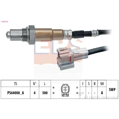 Bilde av EPS 1.998.316 Lambdasonde Made in Italy OE Equivalent oppvarmet, planarsonde, forsmurt gjenge SUZUKI: Vitara IV SUV, SX4 I Hatchback