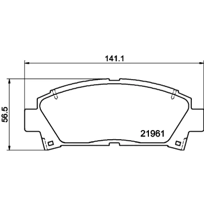 Bilde av HELLA 8DB 355 016 721 Bremseklosser med akustisk slitasjevarsel TOYOTA: Avensis I Sedan, MR2 II Coupé, Stasjonsvogn