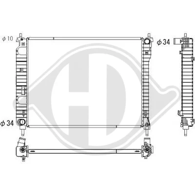 Bilde av DIEDERICHS DCM2677 Radiator Aluminium 670mm 510mm 27mm Climate Kjøleribber loddet