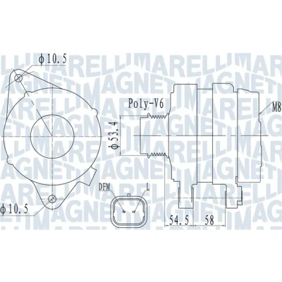 Bilde av MAGNETI MARELLI 063732142010 Dynamo 14V 100A OPEL: Adam