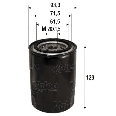 Bilde av VALEO 586095 Oljefilter M26x1.5 Påskruingsfilter HYUNDAI: H 1 Cargo, / Starex MPV, Travel, KIA: SORENTO