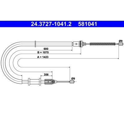 Bilde av ATE 24.3727 1041.2 Bremsekabel 1423 RENAULT: Kangoo I