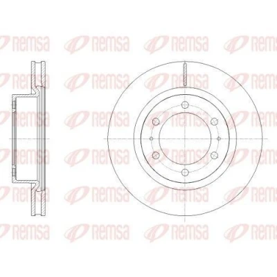 Bilde av REMSA Bremseskive TOYOTA: HILUX 3 Pick up framaksel 319mm 28mm 6 ventilert 62527.10 Bremseskiver, Skivebremser