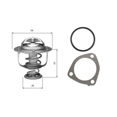 Bilde av GATES TH31276G1 Termostat 77 med tetning uten kapsling MITSUBISHI: 3000GT Coupé, PAJERO 3, 4