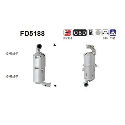 Bilde av AS FD5188 Partikkelfilter Euro 5 Cordierit