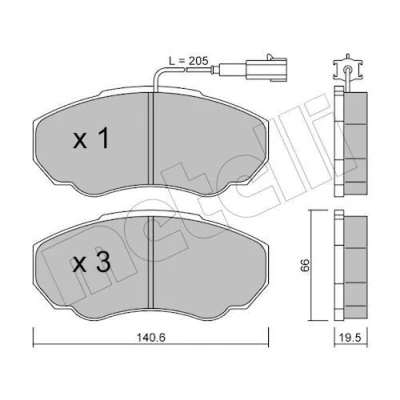 Bilde av Bremseklosser sett METELLI 22 0325 0