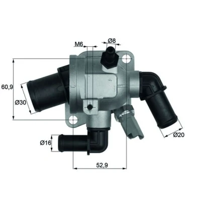 Bilde av MAHLE ORIGINAL TI 173 88 Termostat med tetning FIAT: 500 Hatchback, Grande Punto C Cabrio, OPEL: Corsa D Astra H Caravan