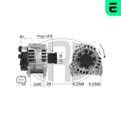 Bilde av ERA 210167A Dynamo 14V 120A SKODA: Fabia 2, 1 Combi, I Hatchback, VOLKSWAGEN: Polo IV III AUDI: A2