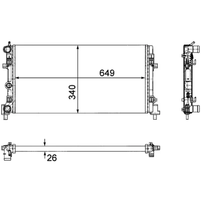 Bilde av MAHLE ORIGINAL CR 1096 000P Radiator for kjøretøy med luftkondisjonering 649 340 26 Kjøleribber satt sammen mekanisk SKODA: Fabia 2