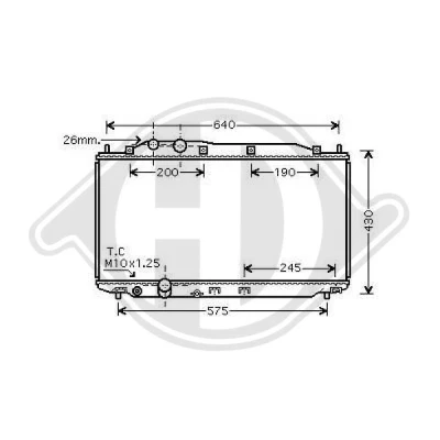 Bilde av DIEDERICHS DCM2181 Radiator Aluminium 375 670 16 Climate HONDA: CIVIC 8 Hatchback