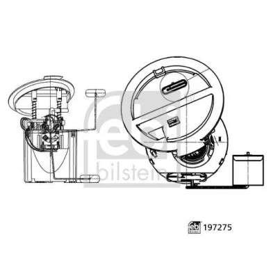 Bilde av FEBI BILSTEIN 197275 Brennstoff leveringsenhet med tankmåler elektrisk MERCEDES BENZ: E Klasse T modell, Sedan