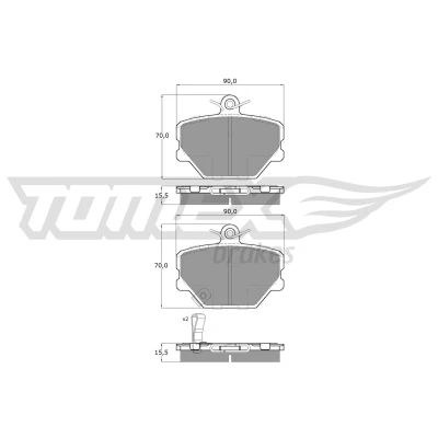 Bilde av TOMEX brakes TX 15 07 Bremseklosser framaksel med akustisk slitasjevarsel SMART: Fortwo I Coupé, II Roadster Cabrio