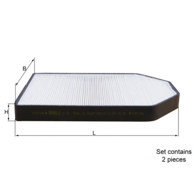Bilde av MAHLE ORIGINAL LA 51/S Kupéfilter Partikkelfilter 280,0 203 28,0 AUDI: A8 D2