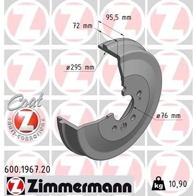 Bilde av ZIMMERMANN COAT Z 600.1967.20 Bremsetrommel 335 VOLKSWAGEN: Amarok Pick up