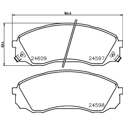 Bilde av HELLA 8DB 355 013 541 Bremseklosser med akustisk slitasjevarsel tilbehør HYUNDAI: H 1 Cargo, Travel, KIA: CARNIVAL / GRAND 3