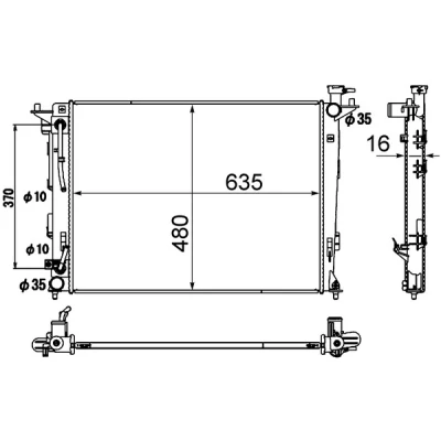 Bilde av MAHLE ORIGINAL CR 1890 000S Radiator 635mm 480mm 16mm Automatisk girkasse Kjøleribber loddet