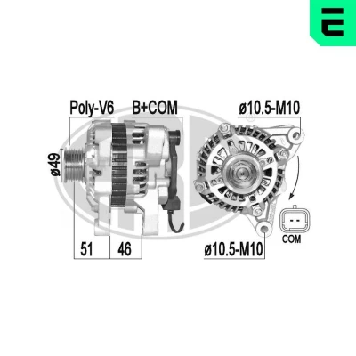 Bilde av Dynamo, citroën c2, c3 i, pluriel, peugeot 207, 207 sedan, skåp/halvkombi, sw, 5705 CW, 96 519 274 80, 600 550 A005TG0