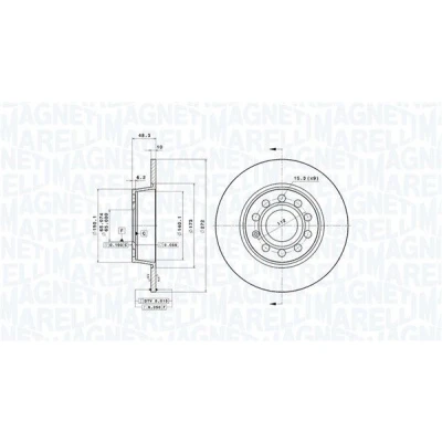 Bilde av Bremseskive, Bakaksel, audi,seat,skoda,vw, 1K0615601AA, 561615601, 561615601A, 5N0615301, 5Q0615601D, 5QD615601A