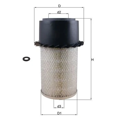 Bilde av MAHLE ORIGINAL LX 17 Luftfilter 317,7 199,4, 155 Filterinnsats AUDI: A4 B8 Sedan, OPEL: Vectra C CC