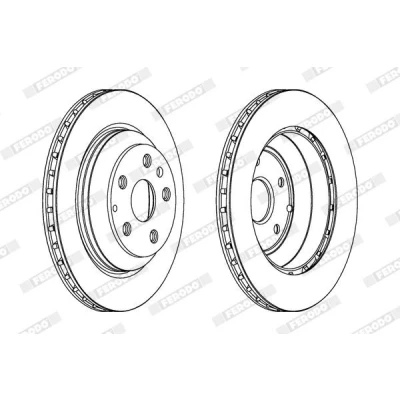 Bilde av FERODO PREMIER Coat+ disc DDF1855C 1 Bremseskiver 358 28 5 ventilert uten skruer PORSCHE: Cayenne, AUDI: Q7