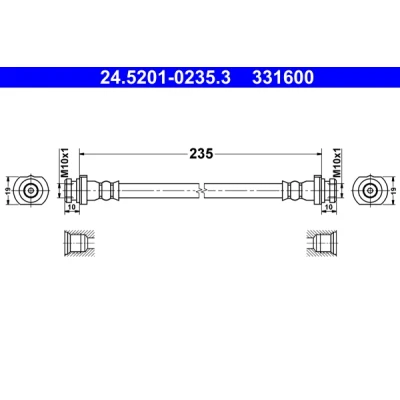 Bilde av ATE 24.5201 0235.3 Bremseslange 235 NISSAN: Qashqai 2