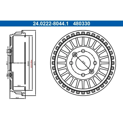 Bilde av ATE 24.0222 8044.1 Bremsetrommel 273,0mm