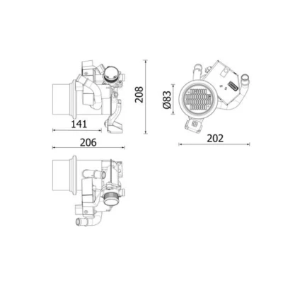 Bilde av MAHLE ORIGINAL CE 39 000P EGR kjøler uten pakning med ventil