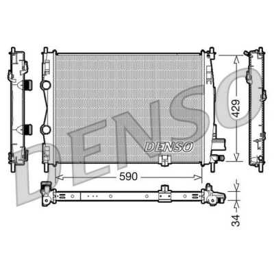Bilde av DENSO DRM46018 Radiator Aluminium 590 429 34 NISSAN: Qashqai / Qashqai+2 I