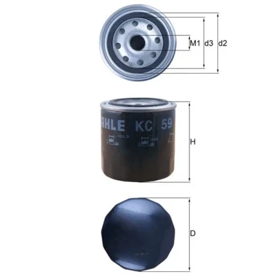 Bilde av MAHLE ORIGINAL KC 59 Drivstoffilter Påskruingsfilter MAZDA: 626 III Stasjonsvogn, B Serie Pick up