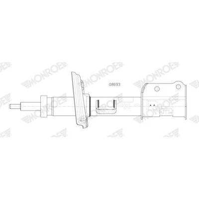 Bilde av MONROE G8693 Støtdemper gasstrykk torørs Fjærbein øvre stift, nedre klemme JEEP: Compass (MP, M6) 1.4 MultiAir, 1.3, 1.6 Multijet