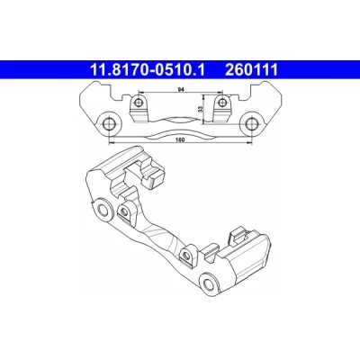 Bilde av ATE 11.8170 0510.1 Bremsecaliper Feste Holder MERCEDES BENZ: Sprinter 3 T Flatvogn lastebil/Chassis