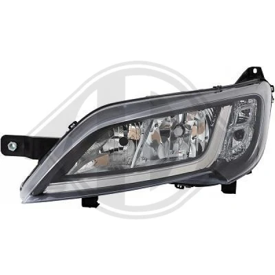 Bilde av DIEDERICHS 3484783 Frontlykter venstre H7/H7, WY21W, W21/5W svart med motor for høydejustering hovedlys FIAT: Ducato III Flatvogn lastebil / Chassis