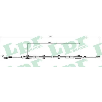 Bilde av LPR C0969B Bremsekabel 1297/1005 VOLKSWAGEN: Transporter 5, 5 Bus, Multivan (7HM