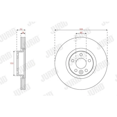 Bilde av JURID 563400JC Bremseskiver 324 28 5 1 108,0 ventilert belagt uten skruer VOLVO: XC60 I