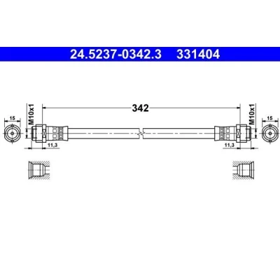 Bilde av ATE 24.5237 0342.3 Bremseslange 342