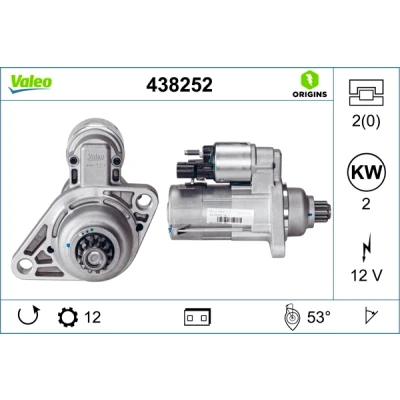 Bilde av VALEO 438252 Starter 12 2 NEW ORIGINAL PART VOLKSWAGEN: Caddy 3, Golf 7 Variant, Polo V Hatchback, SKODA: Octavia Combi