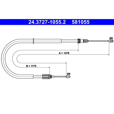 Bilde av ATE 24.3727 1055.2 Bremsekabel 1479