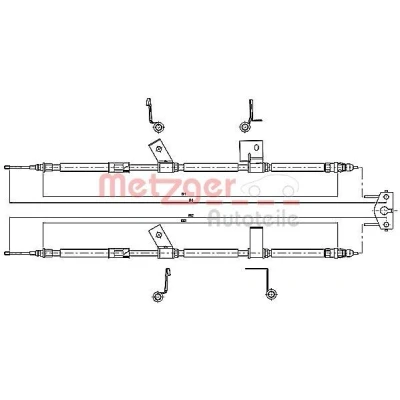 Bilde av METZGER 11.5779 Bremsekabel bak 1330/1122+1330/1122 Trommelbrems COFLE