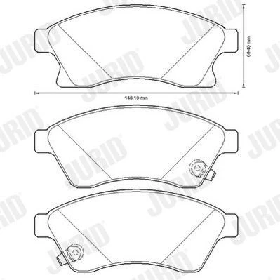 Bilde av Jurid 573332JC Bremseklosser White Low Dust keramikk med akustisk slitasjevarsel OPEL: Astra J Sports Tourer, Antara, Hatchback