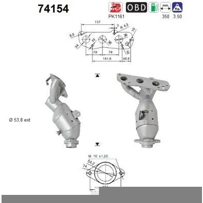 Bilde av AS 74154 Katalysator Euro5/Euro6 350