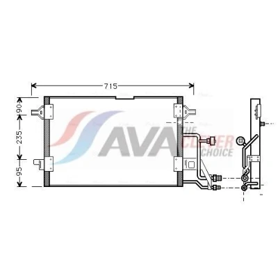 Bilde av PRASCO AI5116 Kondensator Aluminium 565mm AUDI: A4 B5 Avant, Sedan